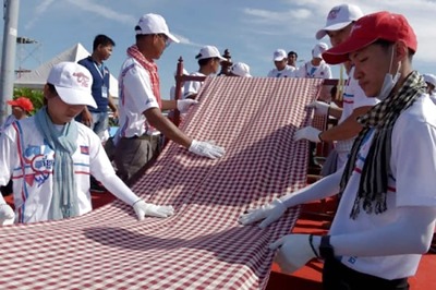 Cambodia Earns Guinness World Record for Longest Woven Scarf