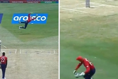 WATCH: ENG Skipper Jos Buttler Shines With a Brilliant Superman Catch and Bullet Throw Against South Africa in Super 8 Clash