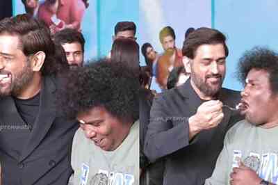 MS Dhoni Teases Yogi Babu in Unseen Video During Cake-Cutting Session at LGM Trailer Launch | WATCH