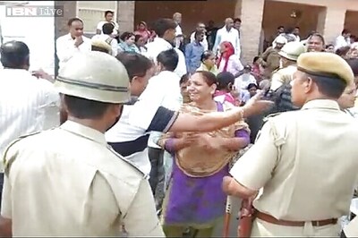 Asaram supporters rally outside Jodhpur jail to catch a glimpse of him