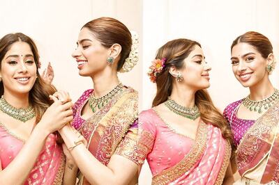 Anant Ambani, Radhika Merchant's Pre-Wedding Celebration: Sisters Janhvi Kapoor and Khushi Kapoori Dazzle In Saree