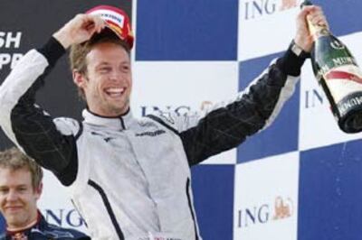 Button celebrates sixth win in seven races