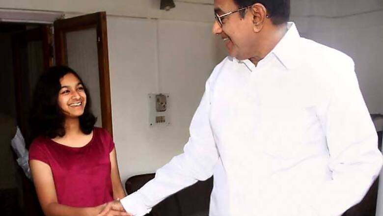 Snapshot: P Chidambaram with his grand daughter