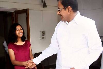 Snapshot: P Chidambaram with his grand daughter