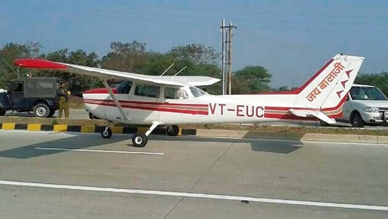 Photos: The plane that landed right in the middle of a busy highway in Madhya Pradesh