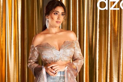 Shriya Saran Looks Stunning In This Dazzling Off-Shoulder Lehenga