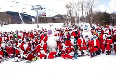 Skiing Santas Back To Shredding Maine Slopes For Charity