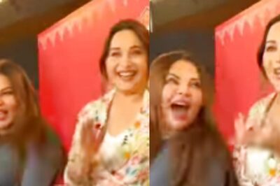 Rakhi Sawant Proves to Be a Madhuri Dixit Fan, Does Her Own Version of ‘Ek Do Teen’ As She Meets Her; Watch
