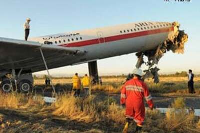 Iranian airliner skids off runway, 17 dead