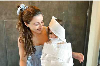 Soha Ali Khan Turns Daughter Inaaya Into Easter Egg by Wrapping Her in Toilet Paper