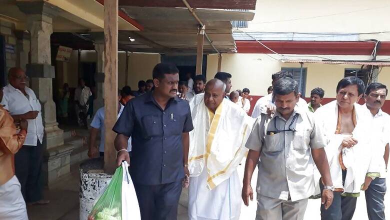 Gowda Takes Chopper Ride With Wife to Get Election Forms 'Blessed' at 1,300-Year-Old Mutt