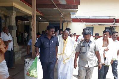 Gowda Takes Chopper Ride With Wife to Get Election Forms 'Blessed' at 1,300-Year-Old Mutt