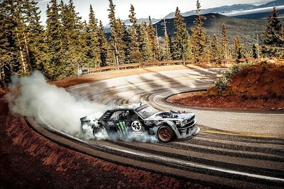 Ken Block Climbs Pikes Peak in 1965 Ford Mustang, Names it Climbkhana - Video