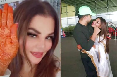 Rakhi Sawant Observes Karwa Chauth Fast for Beau Adil Khan Durrani, Flaunts Mehendi